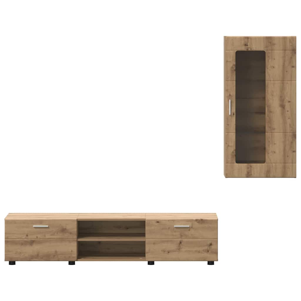 TV-benksett med skuff FLORIN 3 pcs Artisan Eik Konstruert tre
