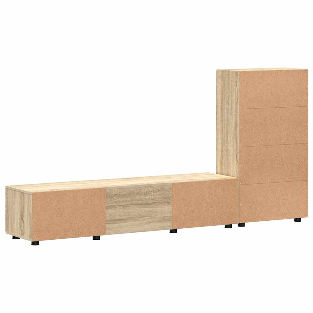 TV-benksett med skuff FLORIN 3 pcs Sonoma eik Konstruert tre