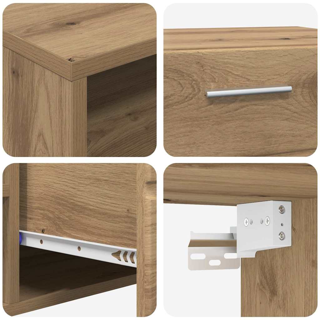 TV-benksett FLORIN 3 pcs Artisan Eik Konstruert tre