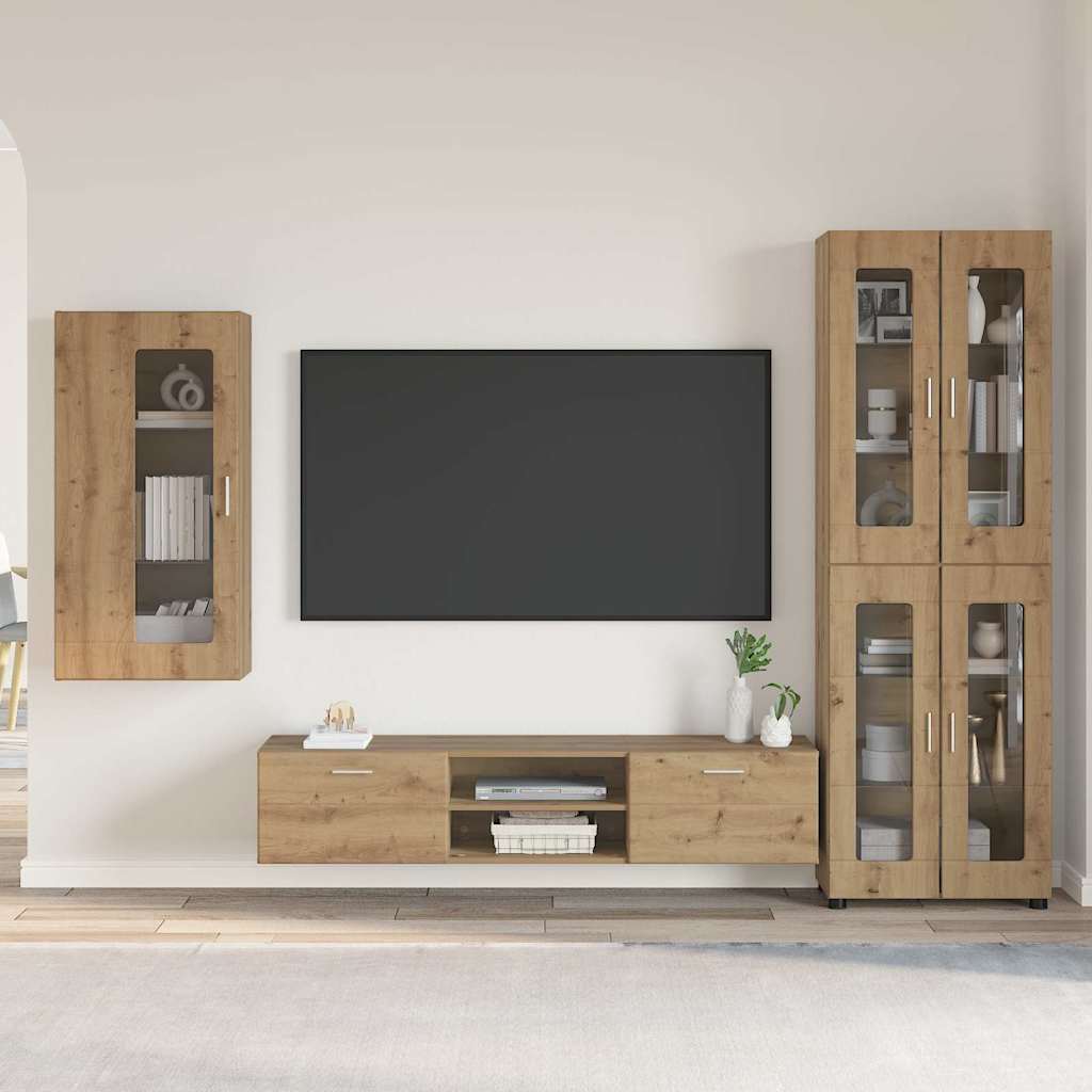 TV-benksett FLORIN 3 stk. Artisan Eik Konstruert tre