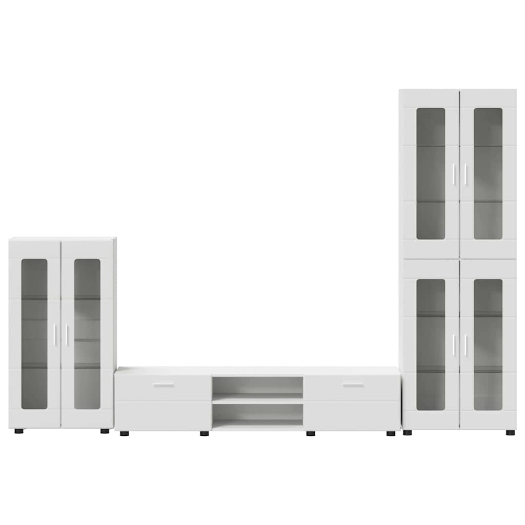 TV-benksett med skuff med dør FLORIN 3 pcs Hvit Konstruert tre
