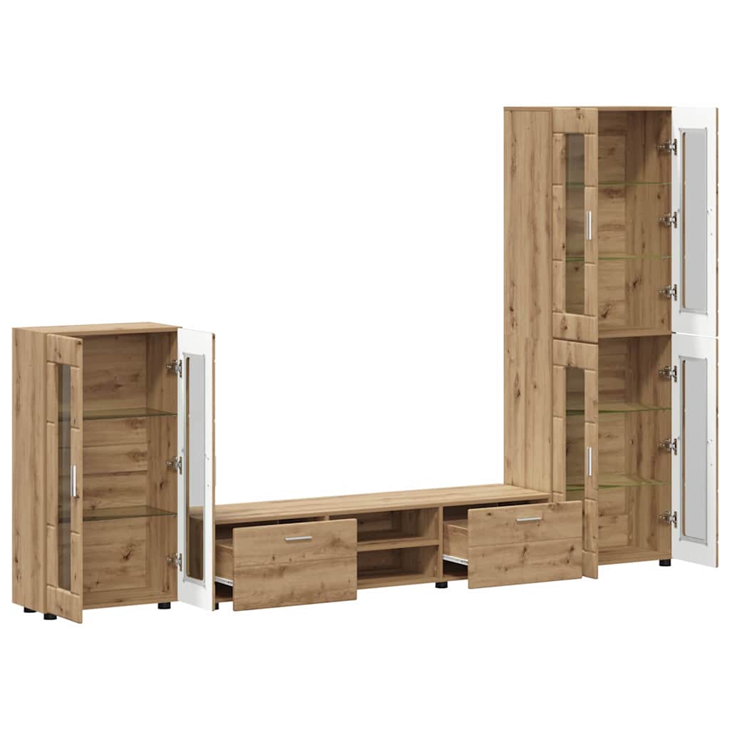TV-benksett med skuff FLORIN 3 pcs Artisan Eik Konstruert tre