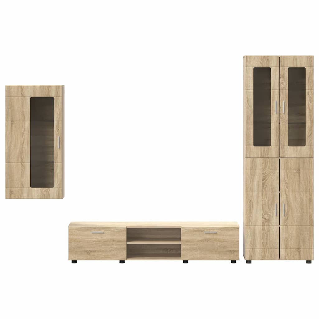 TV-benksett med skuff FLORIN 3 pcs Sonoma eik Konstruert tre