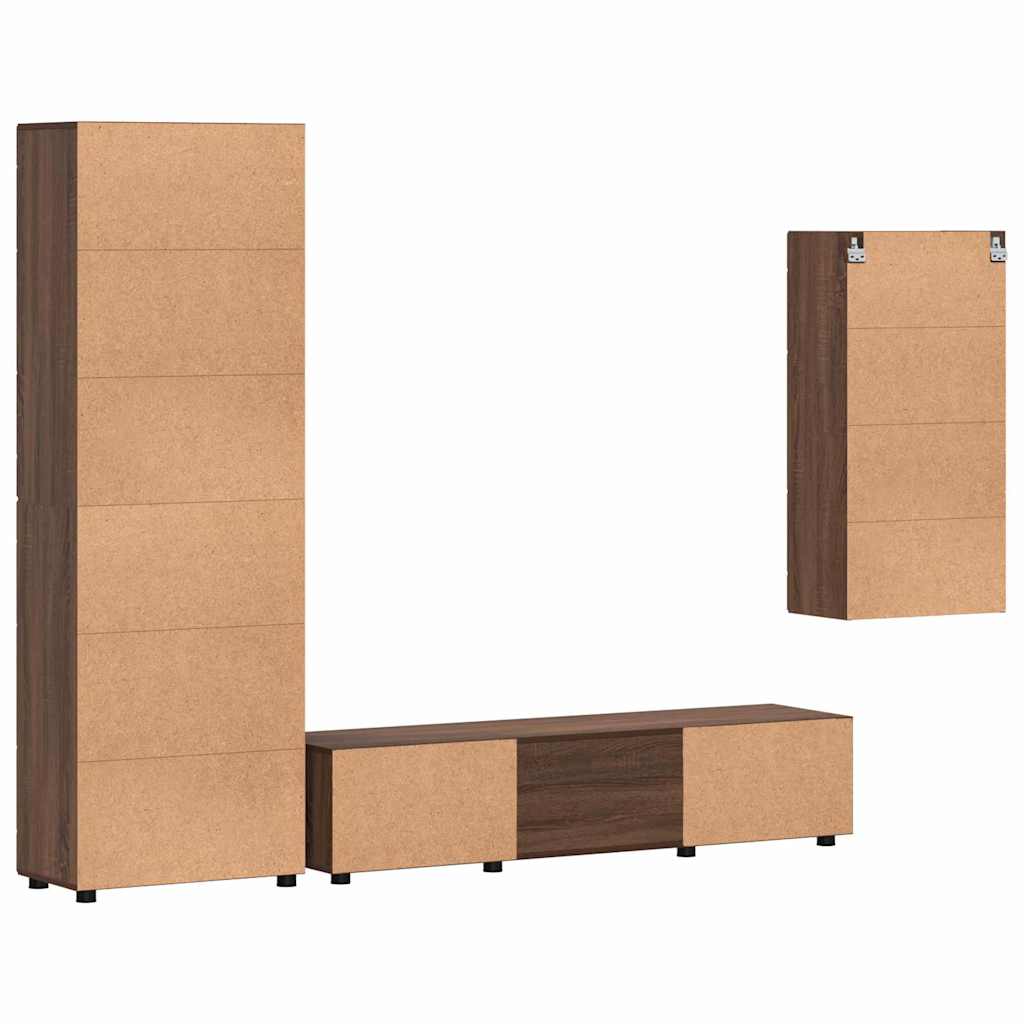 TV-benksett med skuff FLORIN 3 pcs Gammelt tre Konstruert tre