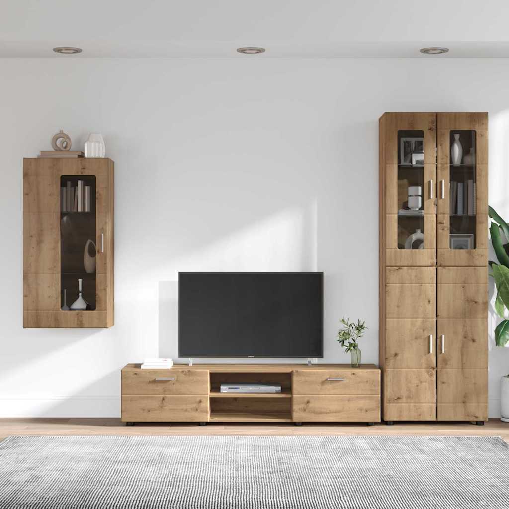 TV-benksett med skuff FLORIN 3 pcs Artisan Eik Konstruert tre