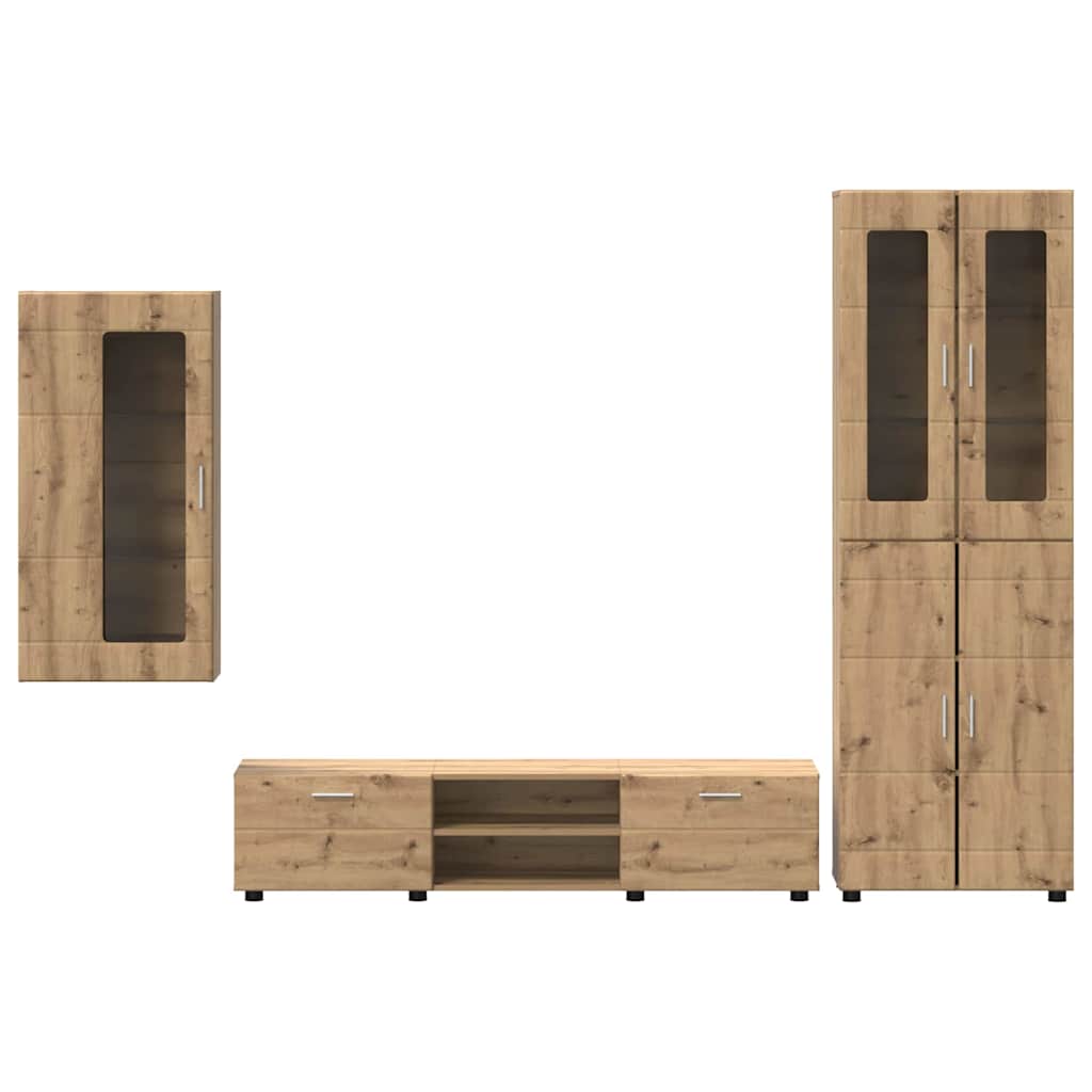 TV-benksett med skuff FLORIN 3 pcs Artisan Eik Konstruert tre
