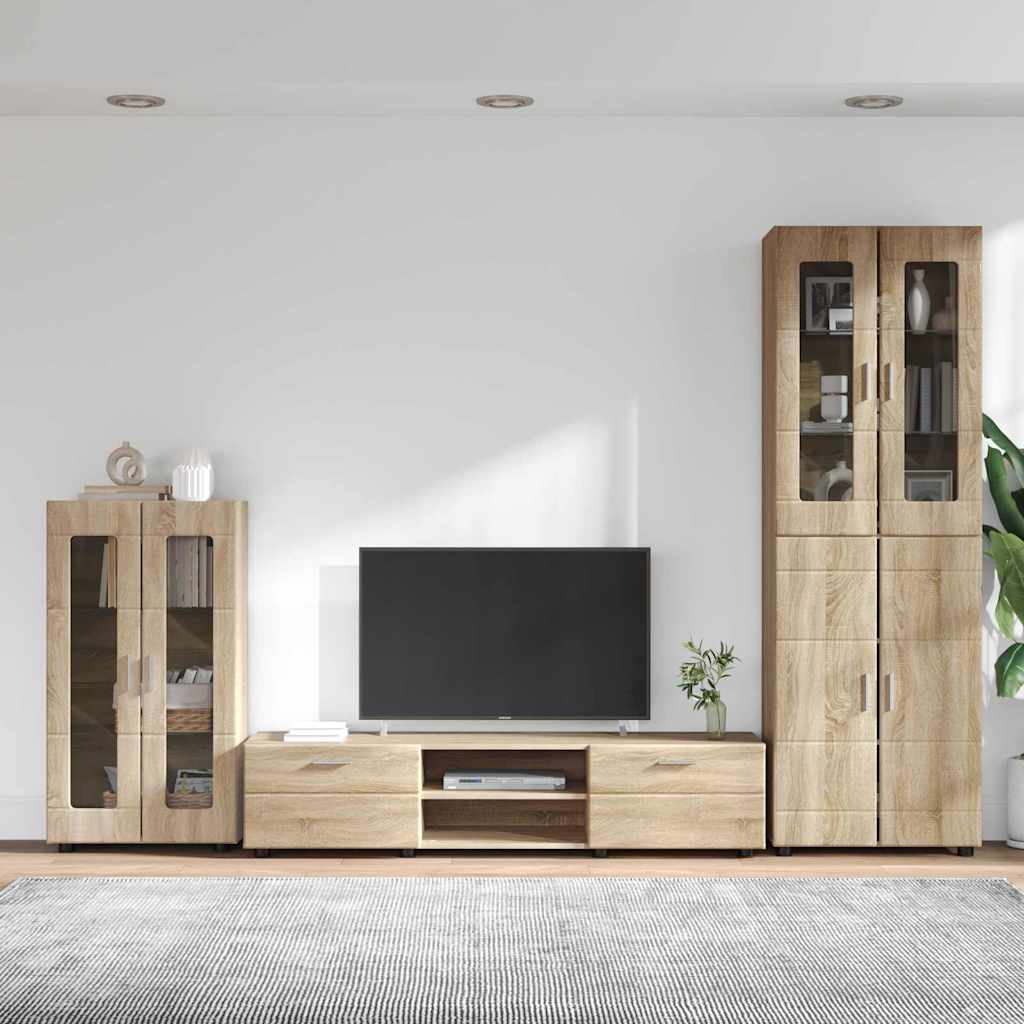 TV-benksett med skuff FLORIN 3 pcs Sonoma eik Konstruert tre