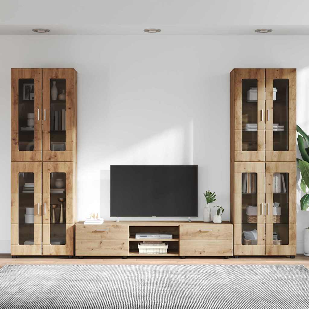 TV-benksett med skuff FLORIN 3 pcs Artisan Eik Konstruert tre