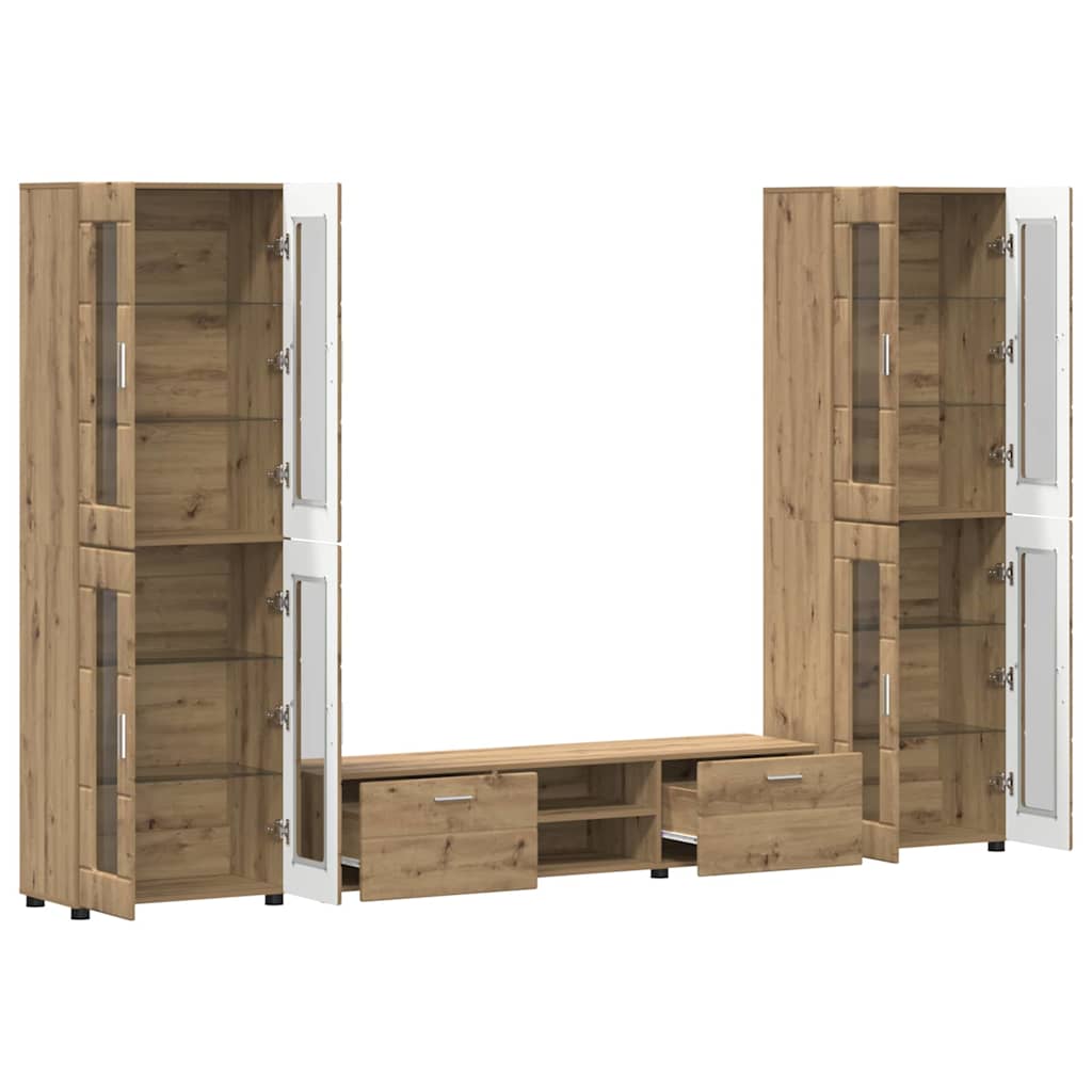 TV-benksett med skuff FLORIN 3 pcs Artisan Eik Konstruert tre