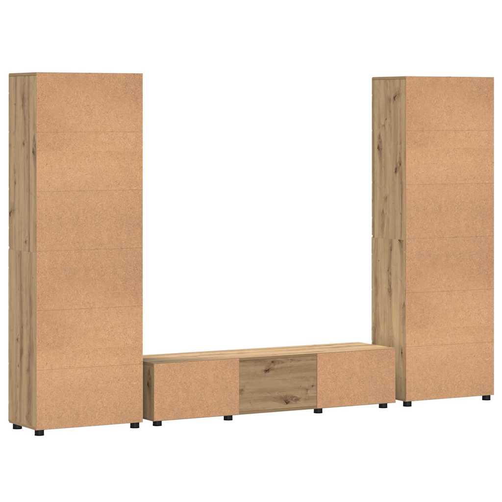 TV-benksett med skuff FLORIN 3 pcs Artisan Eik Konstruert tre