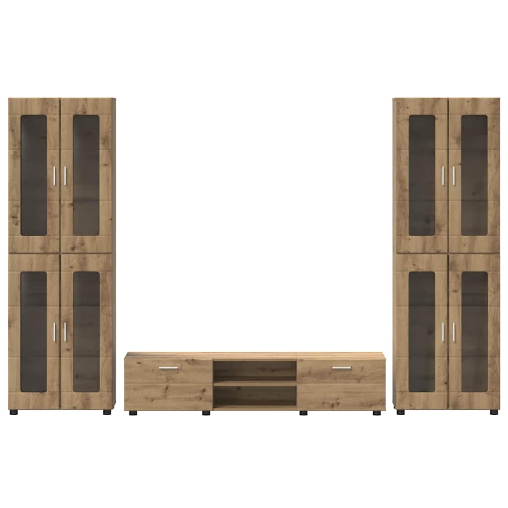 TV-benksett med skuff FLORIN 3 pcs Artisan Eik Konstruert tre