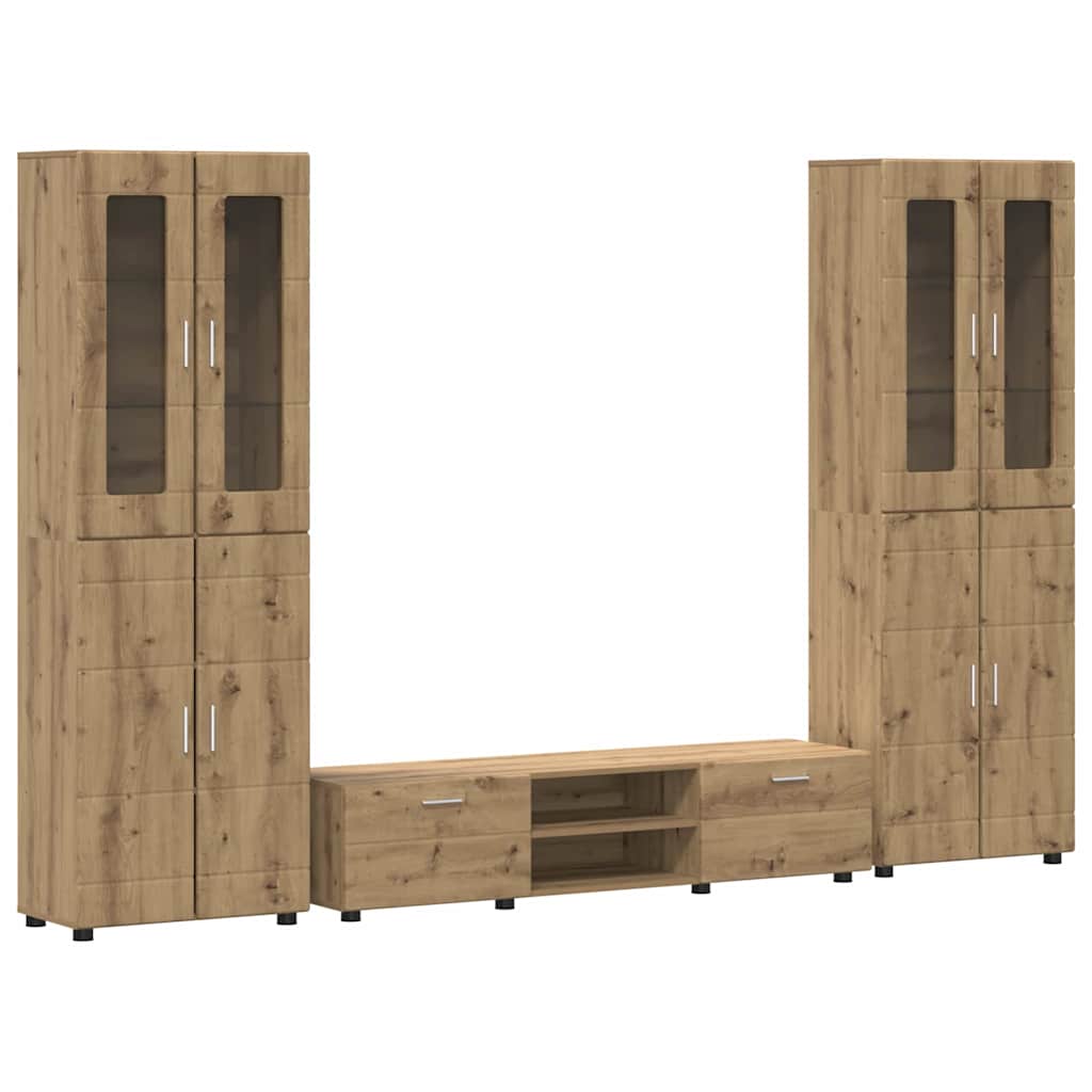 TV-benksett FLORIN 3 stk. Artisan Eik Konstruert tre