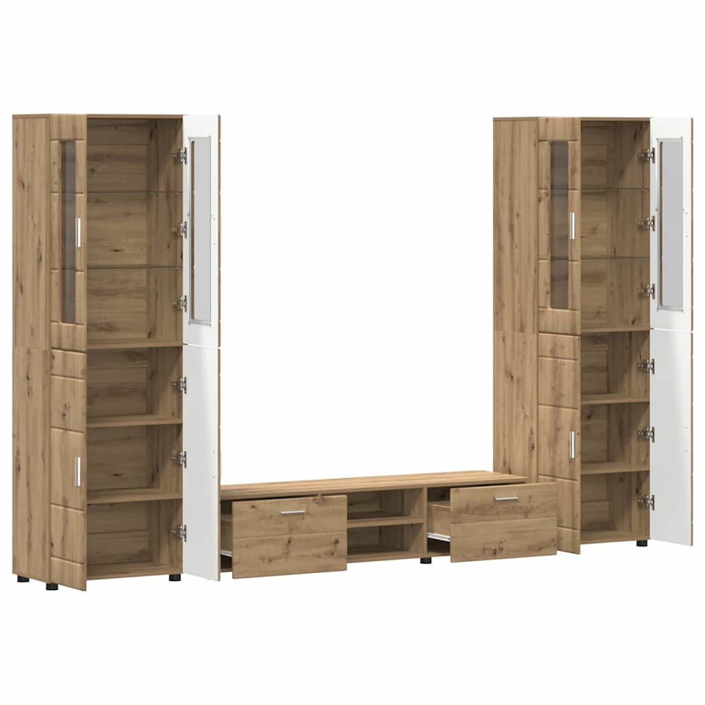 TV-benksett FLORIN 3 stk. Artisan Eik Konstruert tre