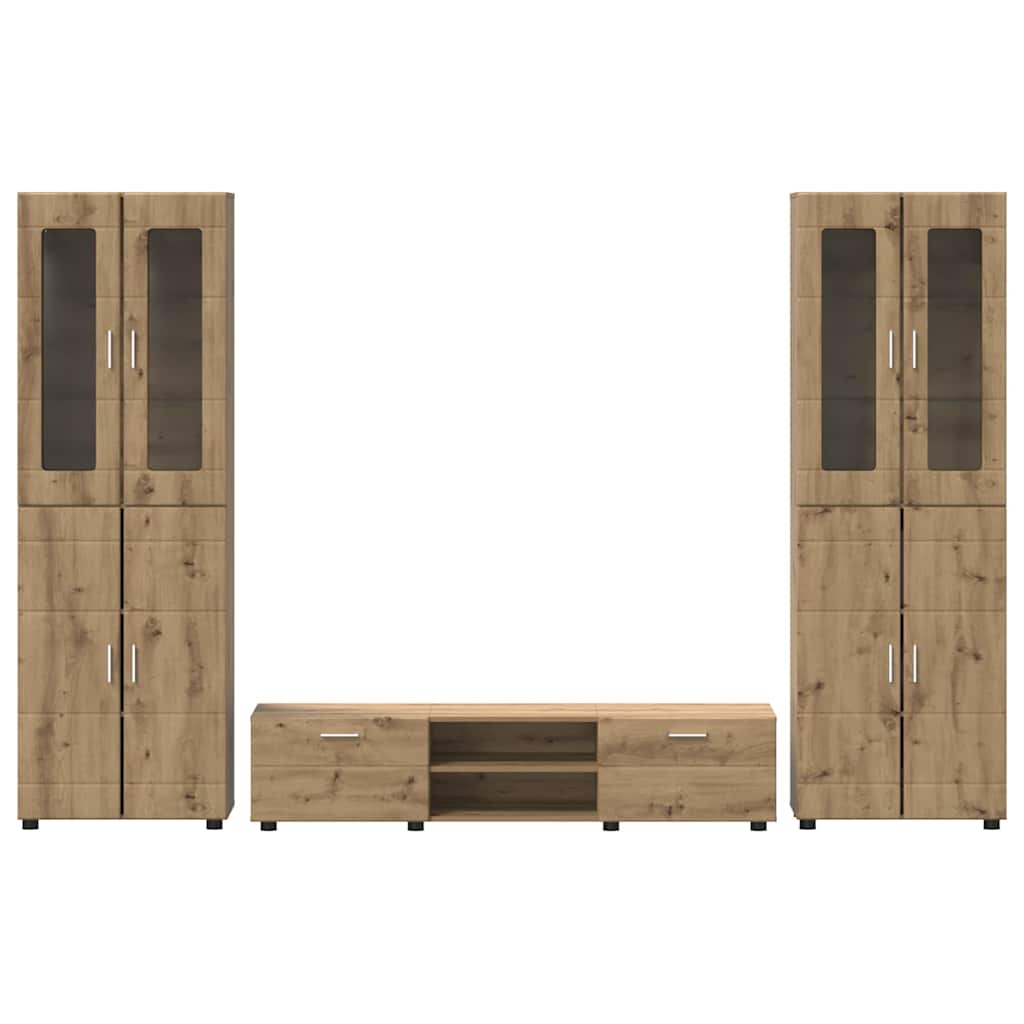 TV-benksett FLORIN 3 stk. Artisan Eik Konstruert tre