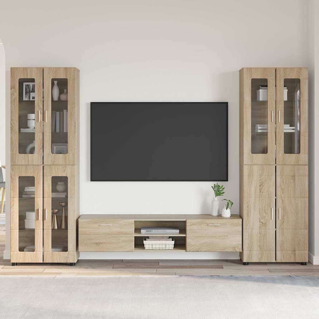 TV-benksett med skuff FLORIN 3 pcs Sonoma eik Konstruert tre