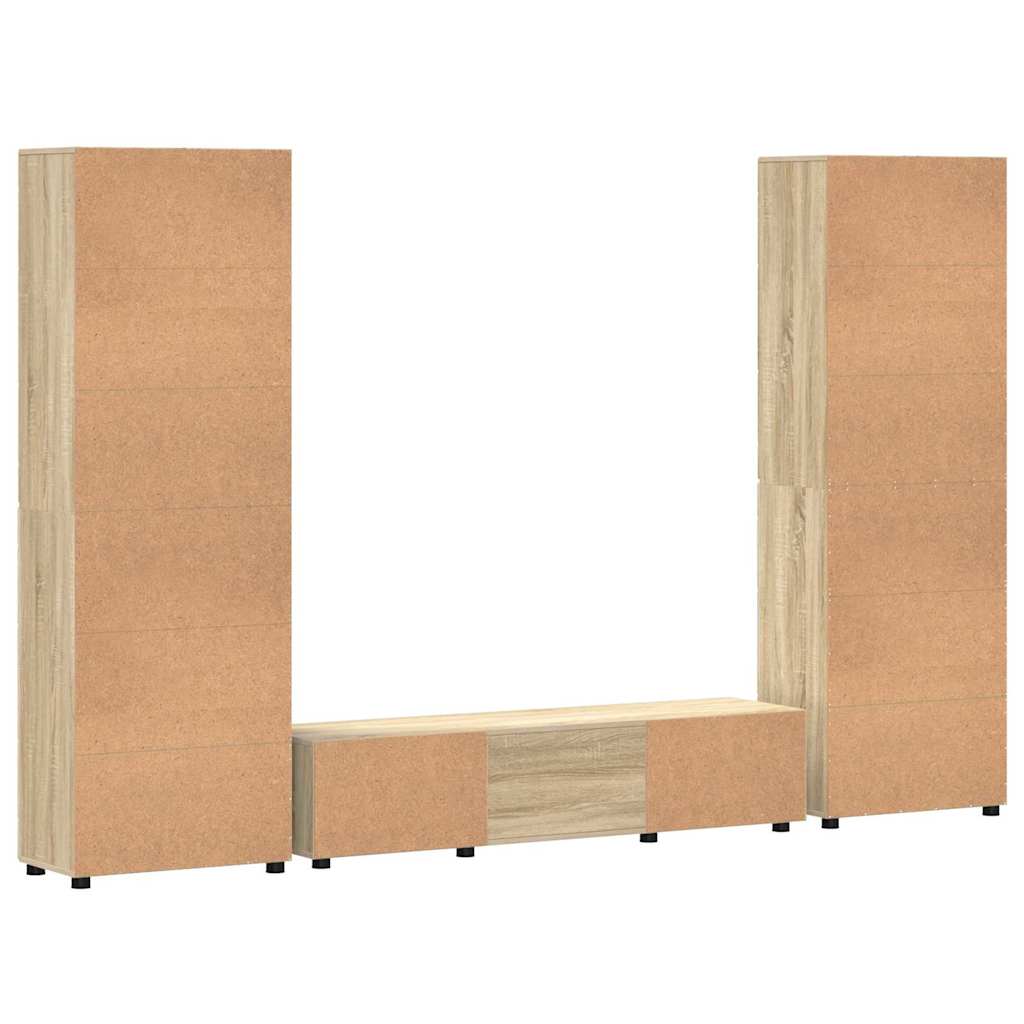 TV-benksett med skuff FLORIN 3 pcs Sonoma eik Konstruert tre