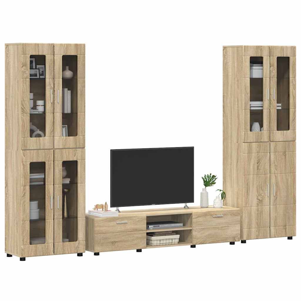 TV-benksett med skuff FLORIN 3 pcs Sonoma eik Konstruert tre