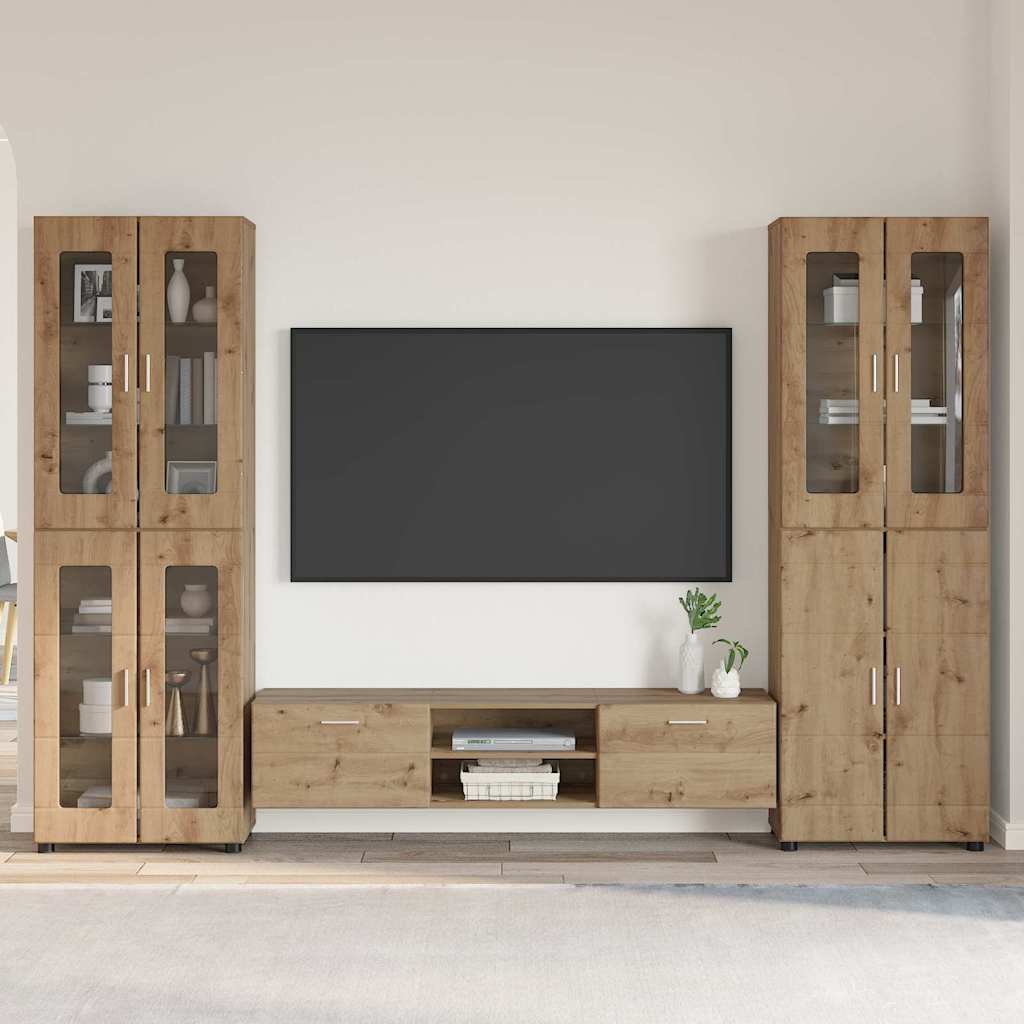 TV-benksett FLORIN 3 stk. Artisan Eik Konstruert tre
