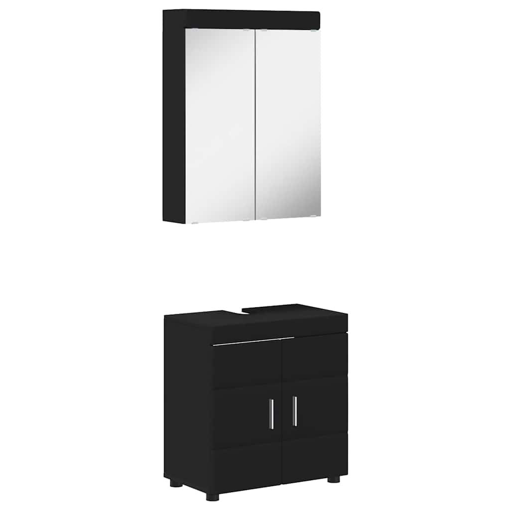 Baderomsinnredningssett TULUM 2 pcs Svart 60 x 34 x 63 cm