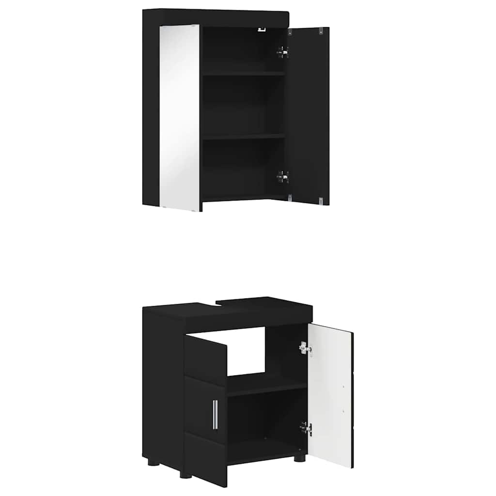 Baderomsinnredningssett TULUM 2 pcs Svart 60 x 34 x 63 cm