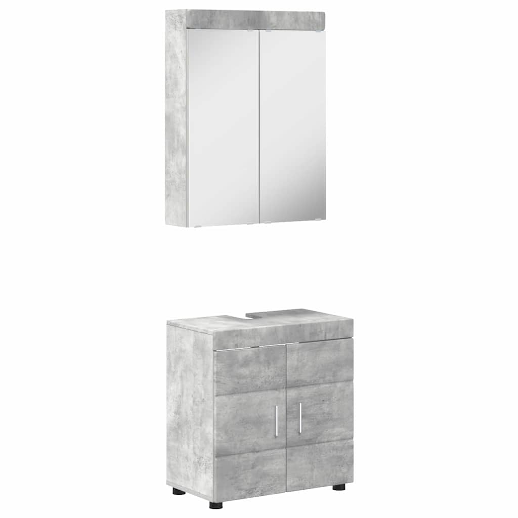 Baderomsinnredningssett TULUM 2 pcs Betonggrå 60 x 34 x 63 cm