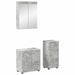 Baderomsinnredningssett TULUM 3 pcs Betonggrå 60 x 34 x 63 cm