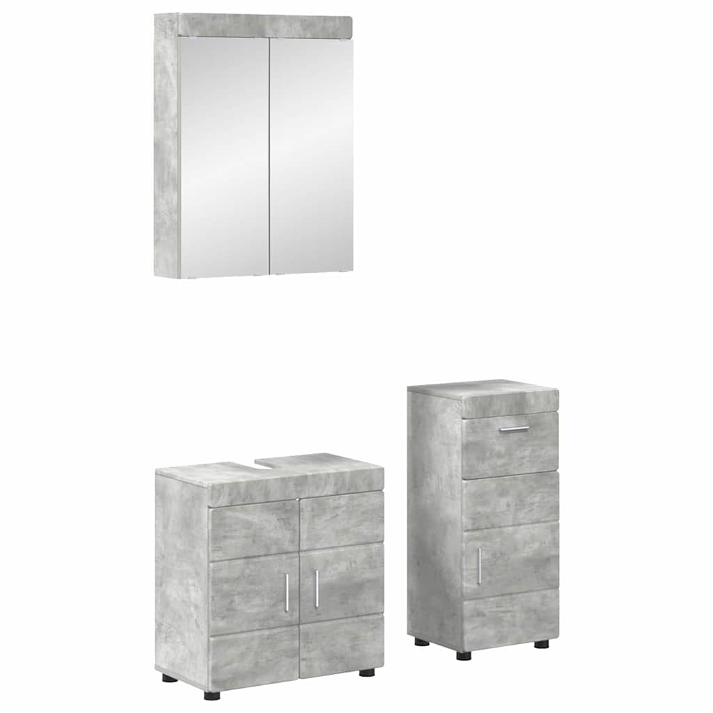 Baderomsinnredningssett TULUM 3 pcs Betonggrå 60 x 34 x 63 cm