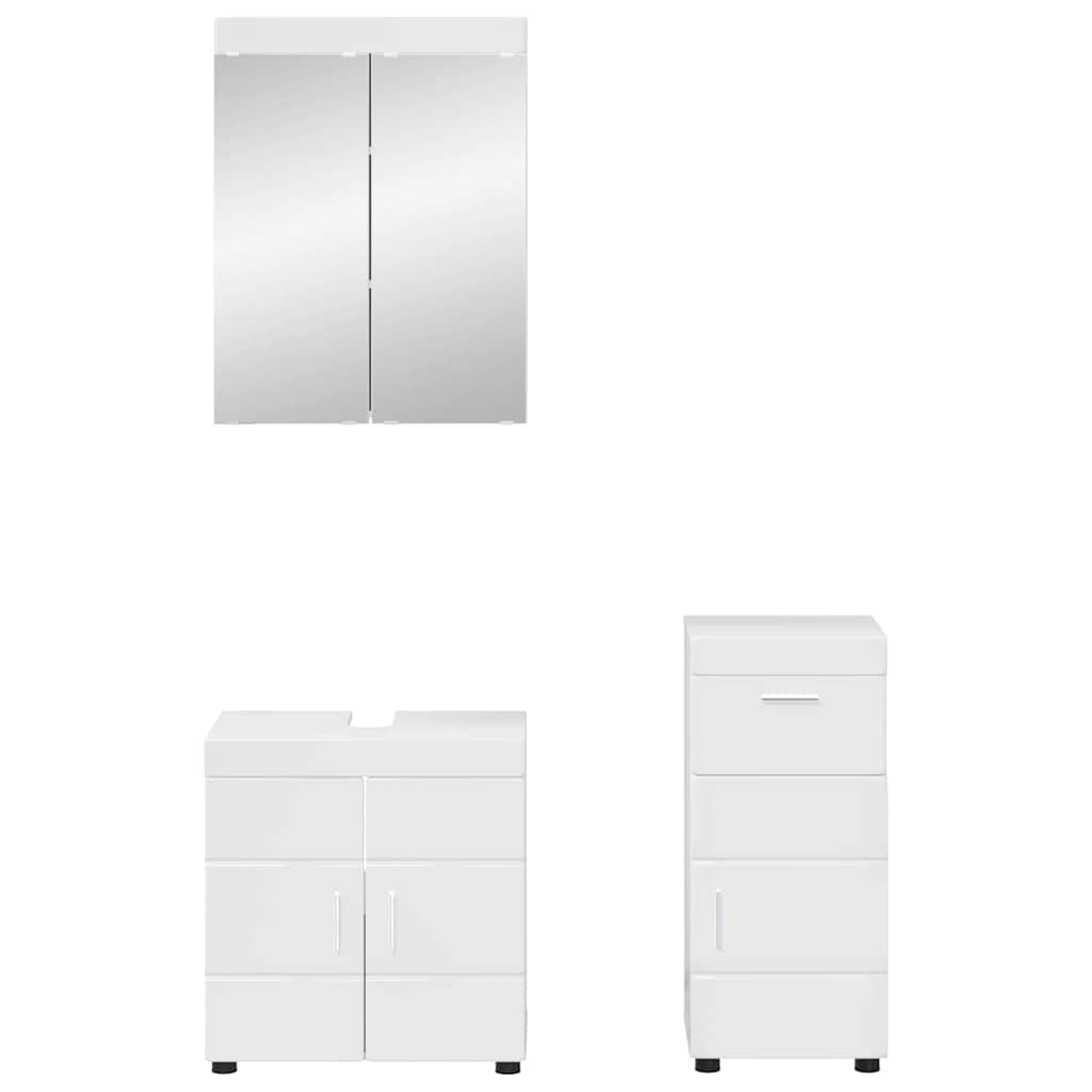 Baderomsinnredningssett TULUM 3 pcs Høyglanset hvit