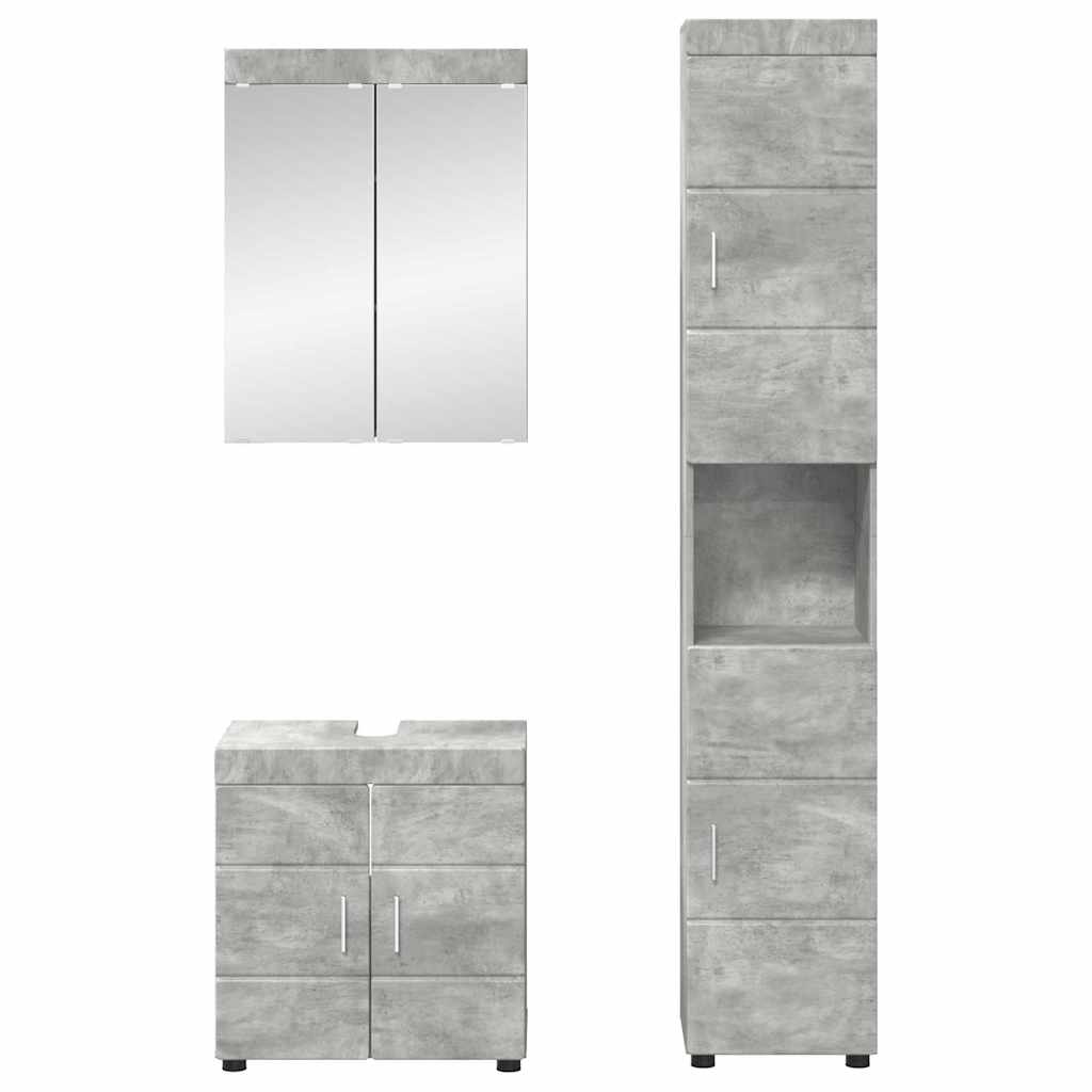 Baderomsinnredningssett TULUM 3 pcs Betonggrå 60 x 34 x 63 cm
