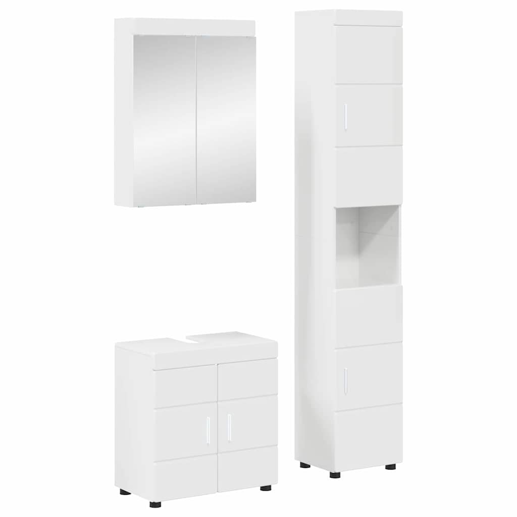Baderomsinnredningssett TULUM 3 pcs Høyglanset hvit