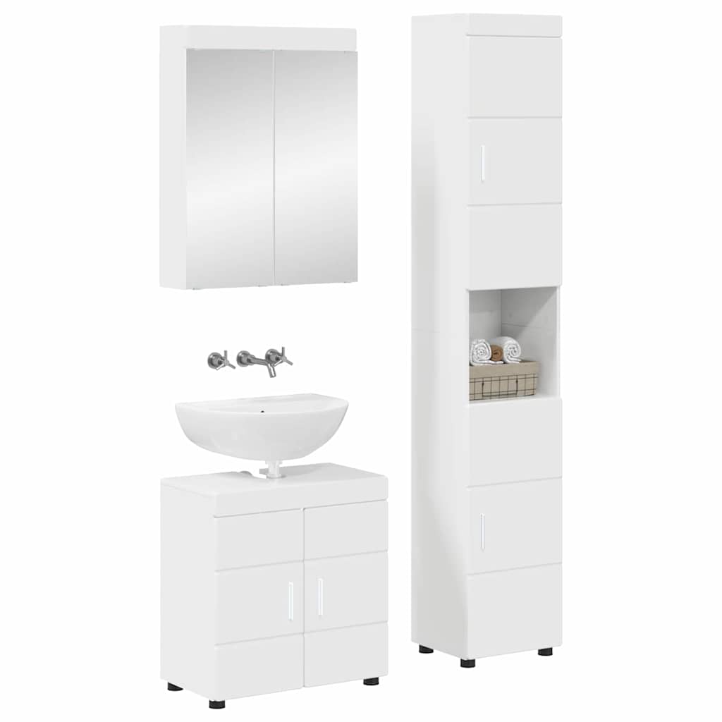 Baderomsinnredningssett TULUM 3 pcs Høyglanset hvit