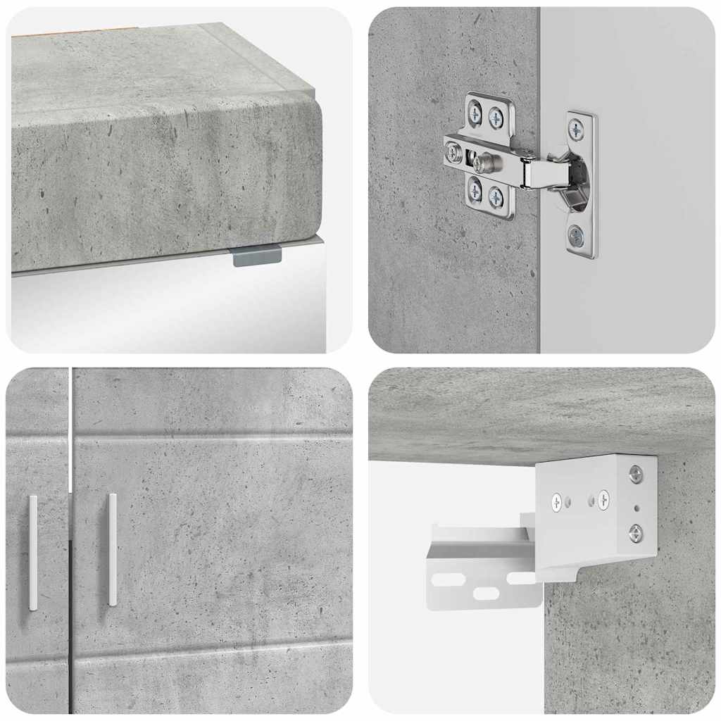 Baderomsinnredningssett TULUM 4 pcs Betonggrå 60 x 34 x 63 cm