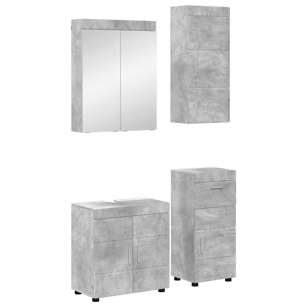 Baderomsinnredningssett TULUM 4 pcs Betonggrå 60 x 34 x 63 cm
