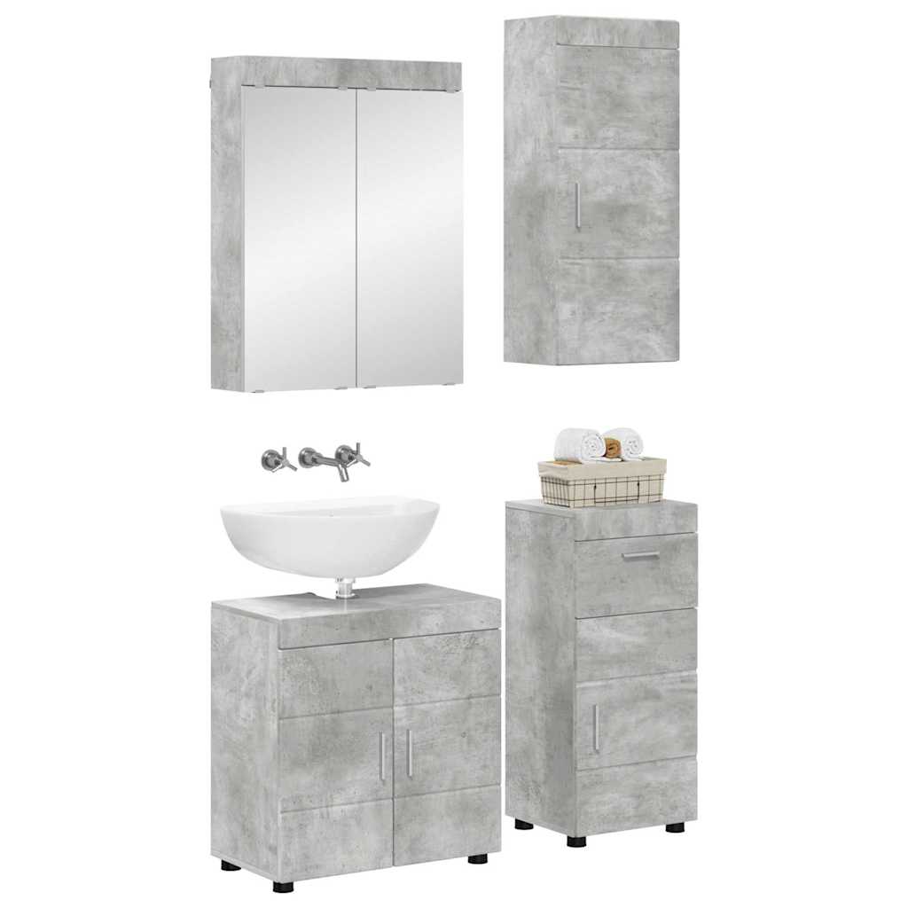 Baderomsinnredningssett TULUM 4 pcs Betonggrå 60 x 34 x 63 cm