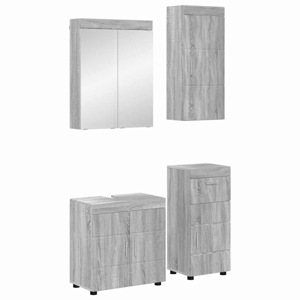 Baderomsinnredningssett TULUM 4 pcs Grå Sonoma 60 x 34 x 63 cm