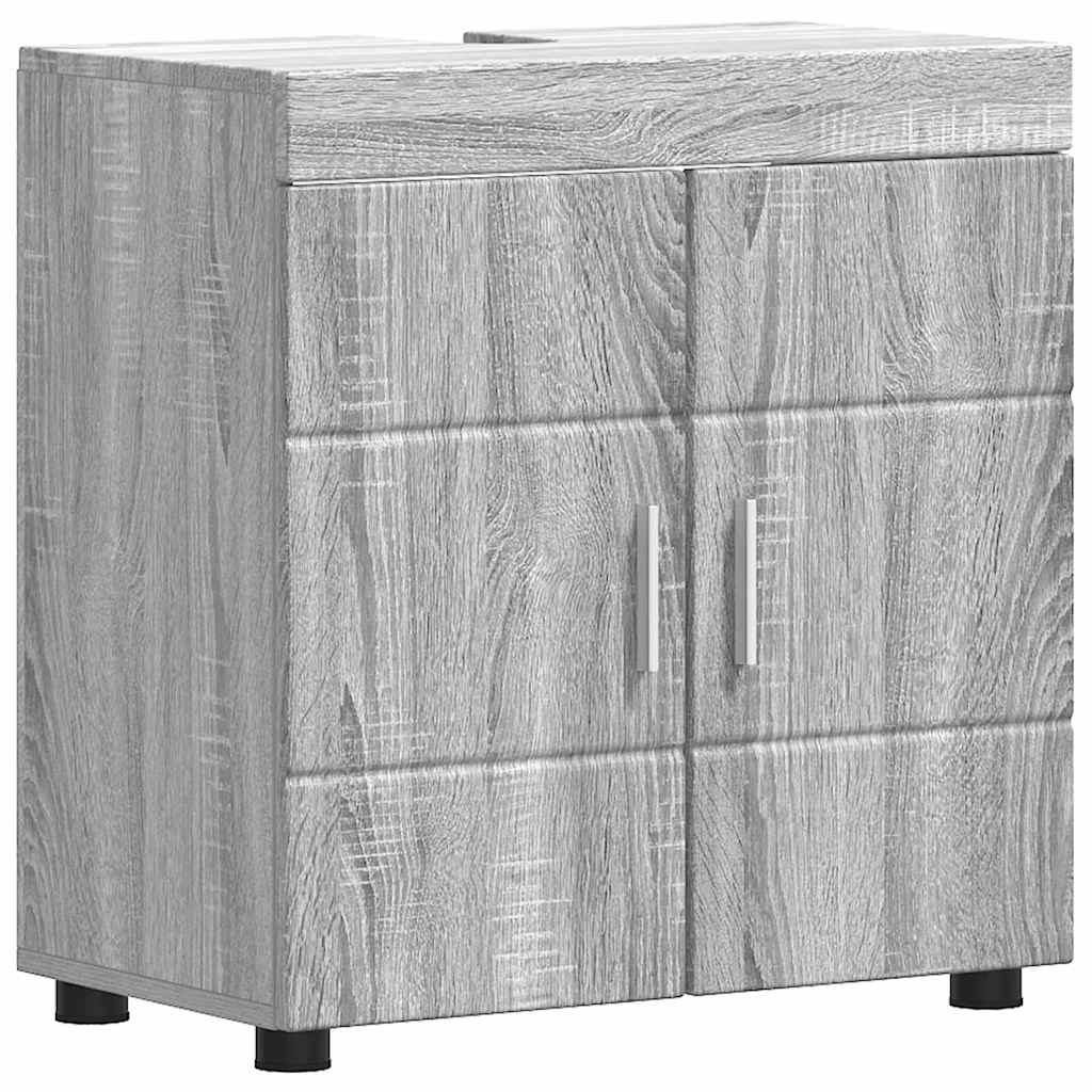 Baderomsinnredningssett TULUM 4 pcs Grå Sonoma 60 x 34 x 63 cm