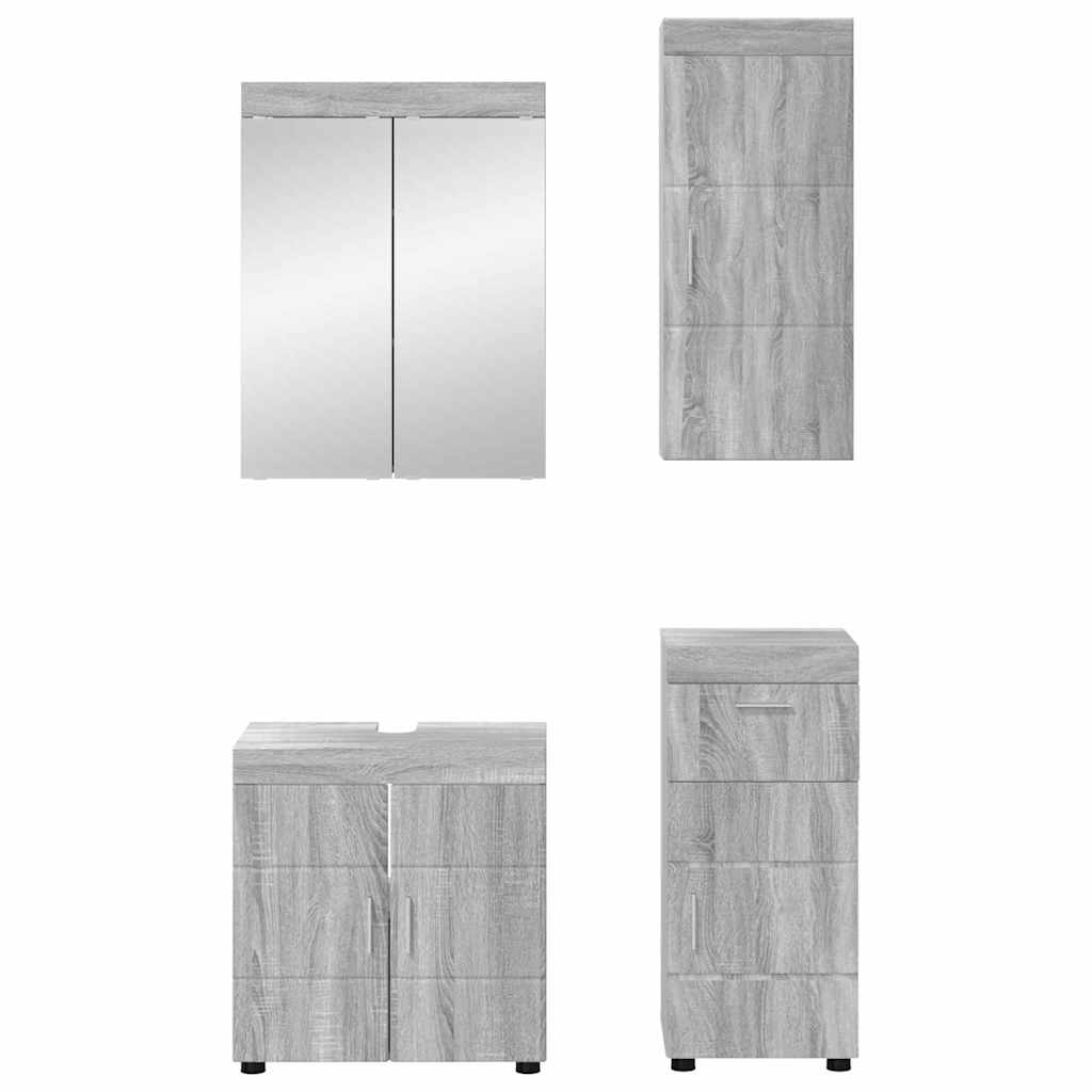 Baderomsinnredningssett TULUM 4 pcs Grå Sonoma 60 x 34 x 63 cm