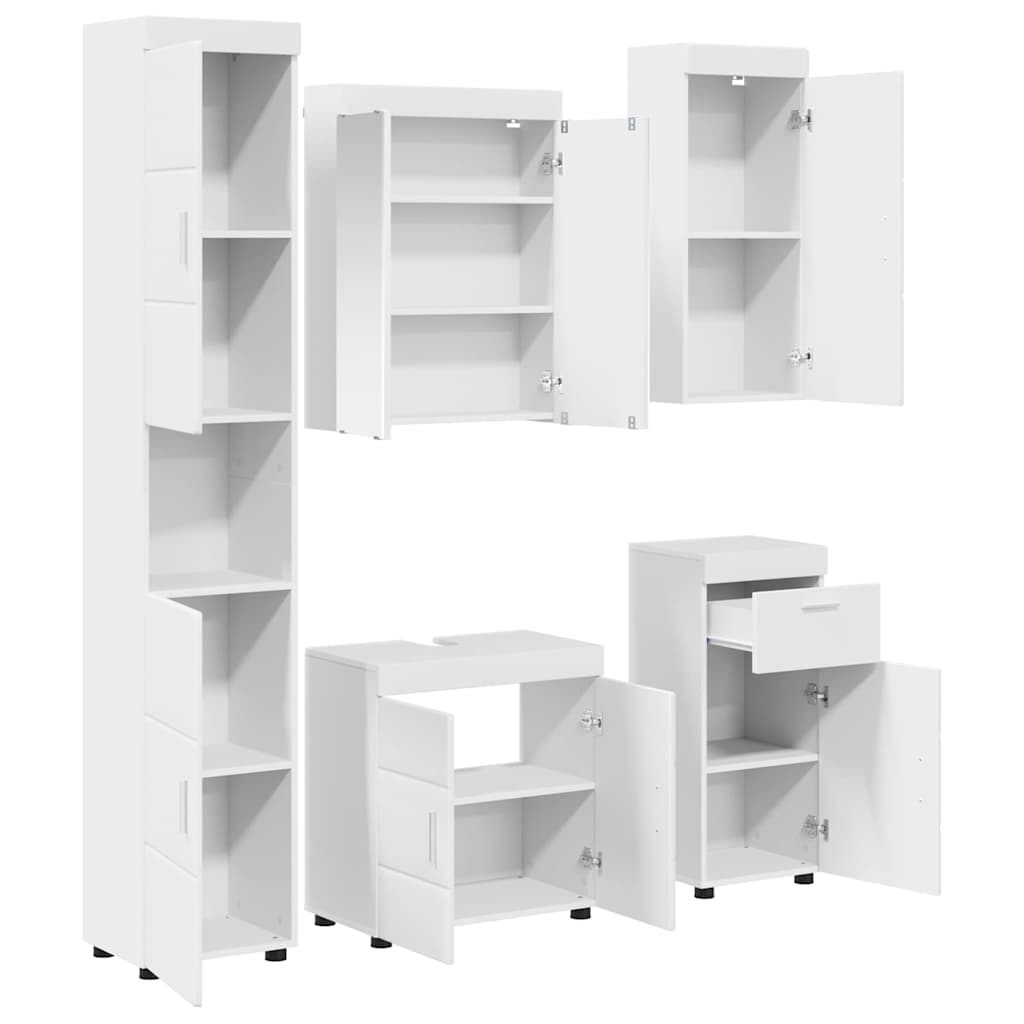 Baderomsinnredningssett TULUM 5 pcs Hvit 60 x 34 x 63 cm