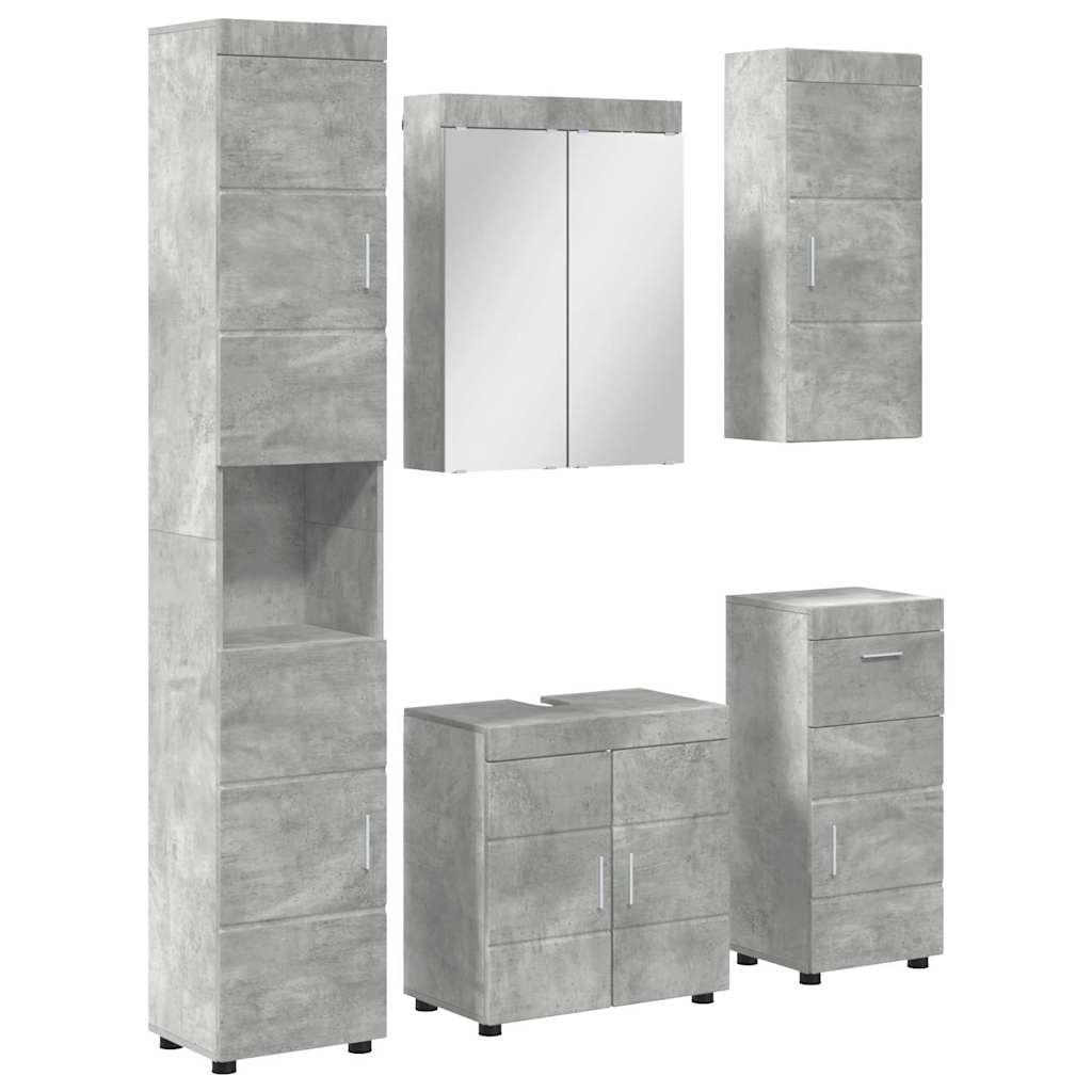 Baderomsinnredningssett TULUM 5 pcs Betonggrå 60 x 34 x 63 cm