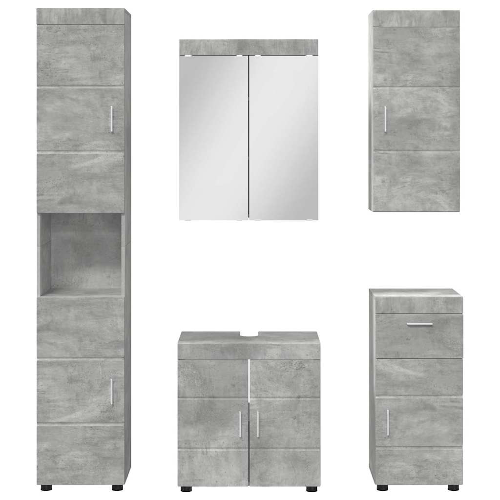 Baderomsinnredningssett TULUM 5 pcs Betonggrå 60 x 34 x 63 cm