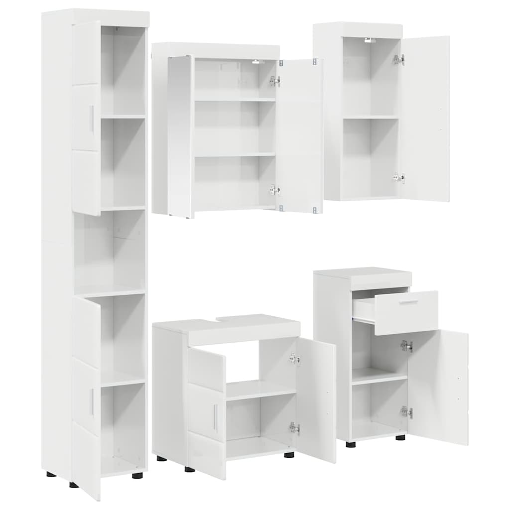 Baderomsinnredningssett TULUM 5 pcs Høyglanset hvit