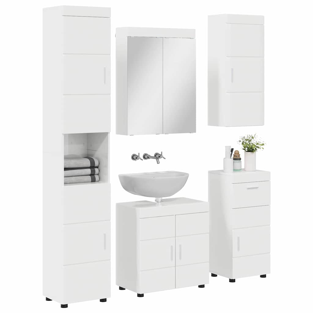 Baderomsinnredningssett TULUM 5 pcs Høyglanset hvit