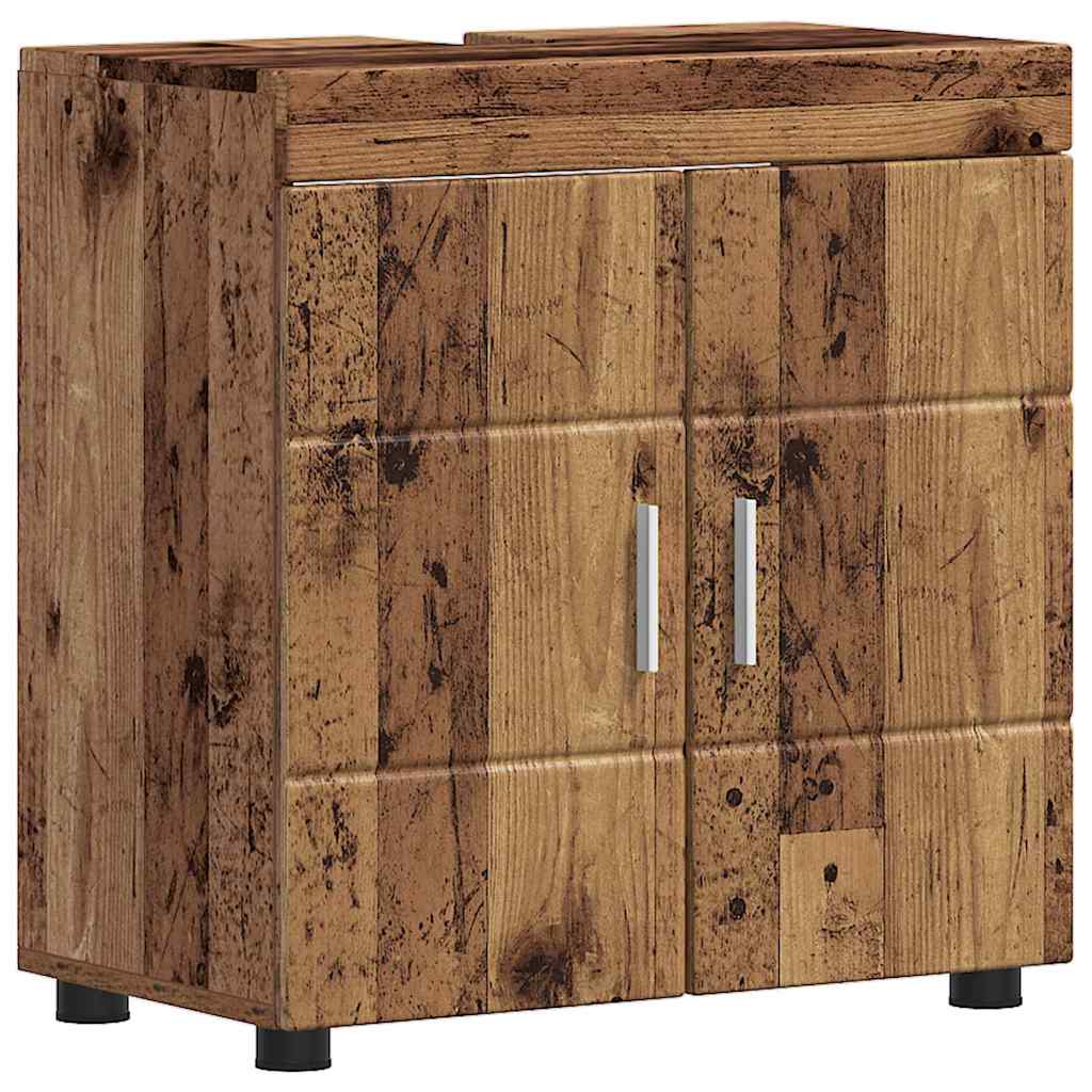 Baderomsinnredningssett TULUM 5 pcs Gammelt tre 60 x 34 x 63 cm