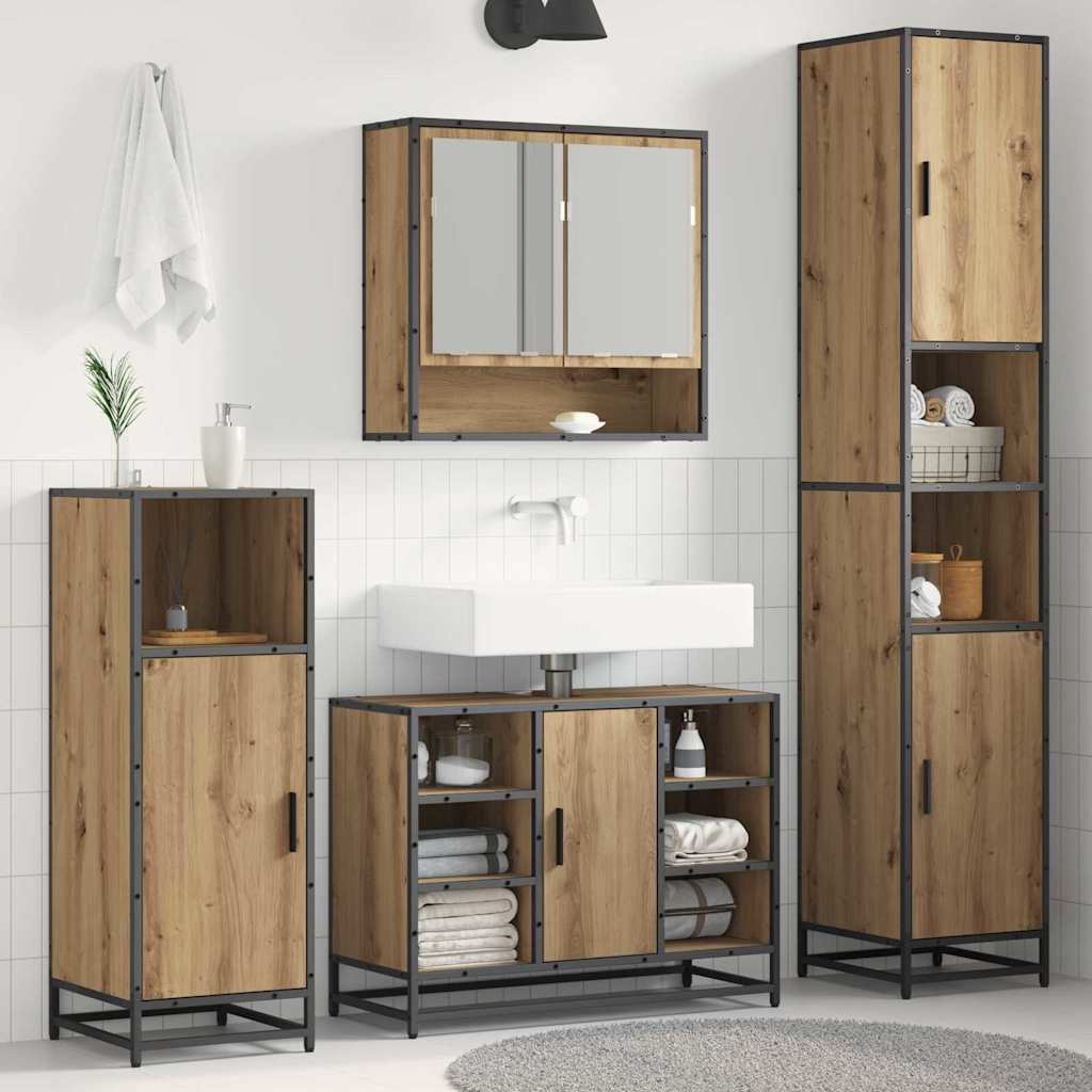 Baderomsskap artisan eik 35 x 37.5 x 188.5 cm Konstruert tre