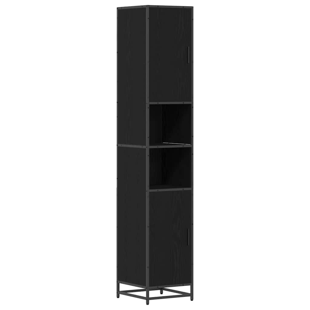 Baderomsskap Svart eik 35 x 37.5 x 188.5 cm Konstruert tre