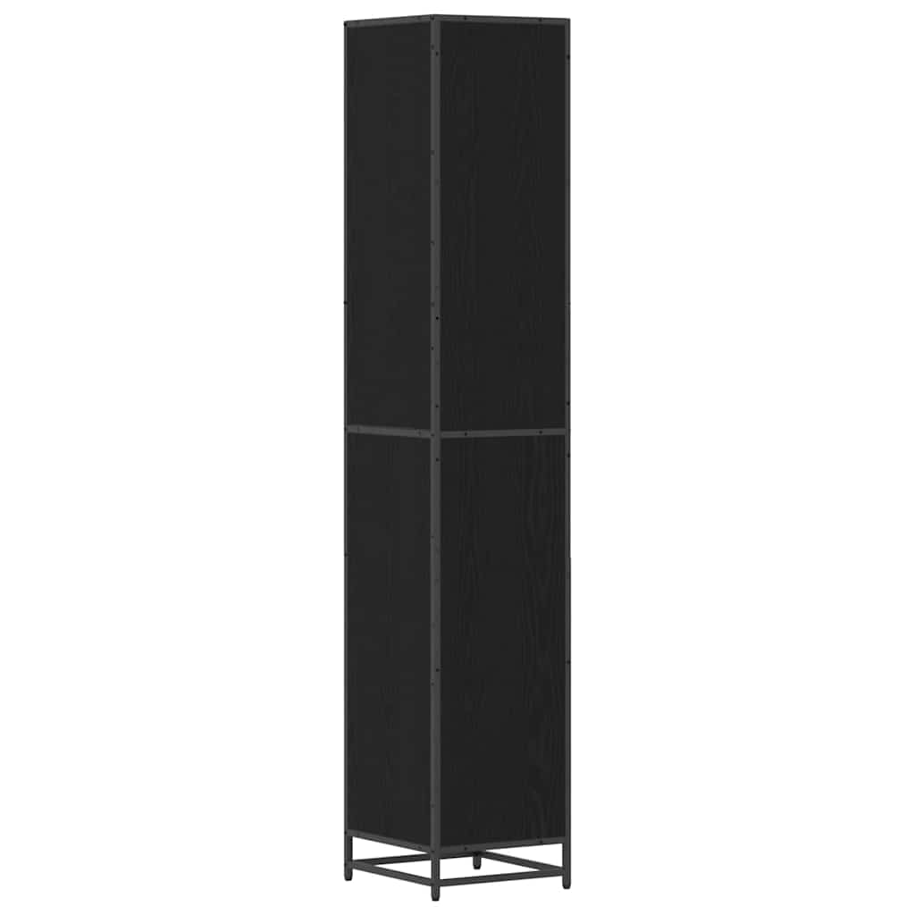 Baderomsskap Svart eik 35 x 37.5 x 188.5 cm Konstruert tre
