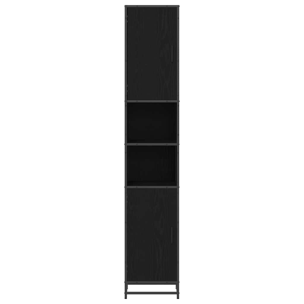 Baderomsskap Svart eik 35 x 37.5 x 188.5 cm Konstruert tre