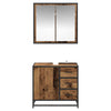 Baderomsinnredningssett 2 pcs Gammelt tre 65 x 33 x 60 cm