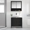 Baderomsinnredningssett med dør 2 pcs Svart eik 65 x 33 x 60 cm