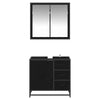 Baderomsinnredningssett med dør 2 pcs Svart eik 65 x 33 x 60 cm